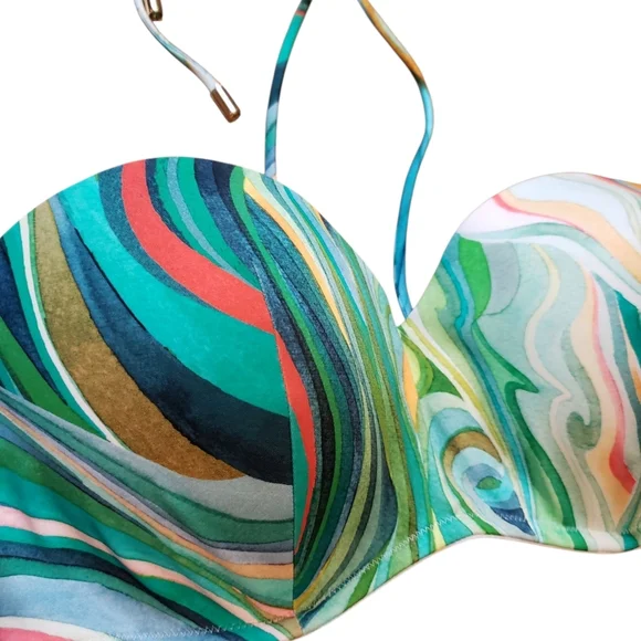 Huit Paris Summer Days Swirl Bandeau Bikini Top36D NEW Bikinis